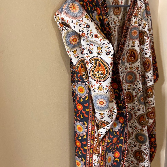 Red & rust paisley midi dress/tunic - one size - NWOT - Picture 5 of 10